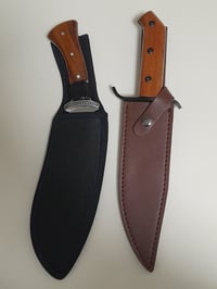 Image 5 of SET 2 Knives - Kukri Heavy Duty Hunting + Bowie Knife with Leater Sheath