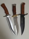 SET 3 Knives - 3 Bowie Knives with Leather and Nylon Sheath Full Tang