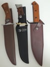 SET 3 Knives - 3 Bowie Knives with Leather and Nylon Sheath Full Tang