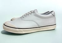 Image 2 of Touch ground white leather plimsoll sneaker shoes 