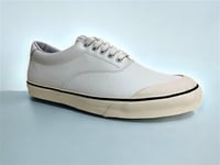 Image 4 of Touch ground white leather plimsoll sneaker shoes 