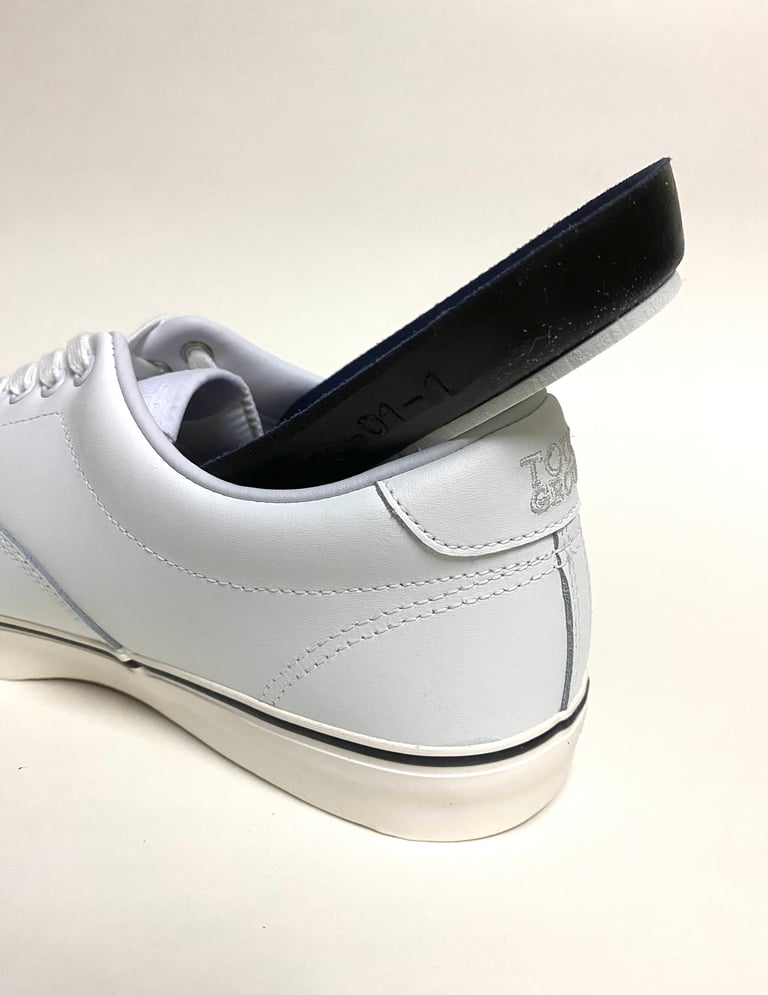 Touch ground white leather plimsoll sneaker shoes Image 5