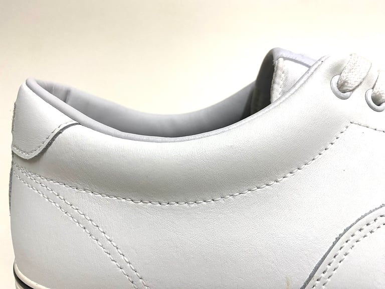 Touch ground white leather plimsoll sneaker shoes Image 6