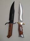 SET 2 Knives - 2 Bowie Knives with Leather and Nylon Sheath Full Tang