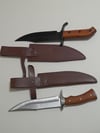 SET 2 Knives - 2 Bowie Knives with Leather Sheath Full Tang