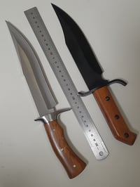 Image 2 of SET 2 Knives - 2 Bowie Knives with Leather Sheath Full Tang