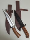 SET 2 Knives - 2 Bowie Knives with Leather Sheath Full Tang