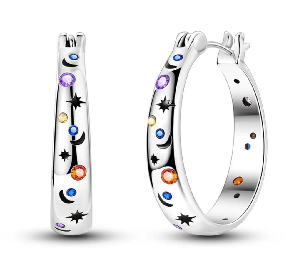 Image of 925 Silver multi hoops