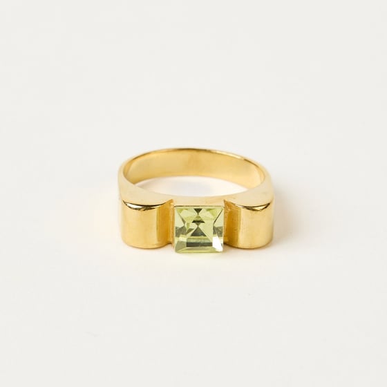 Image of BAGUE ROMY VERMEIL VERT ANISÉ