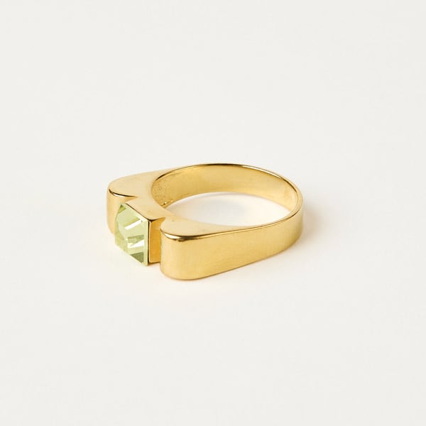 Image of BAGUE ROMY VERMEIL VERT ANISÉ