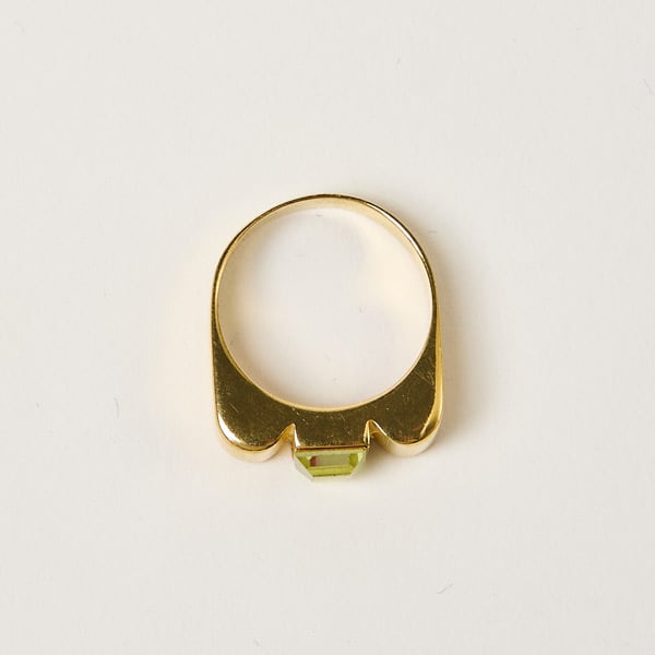 Image of BAGUE ROMY VERMEIL VERT ANISÉ