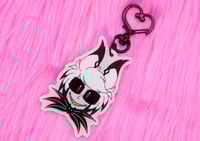 Image 2 of Glow In The Dark Alastor Skellington Acrylic Charm