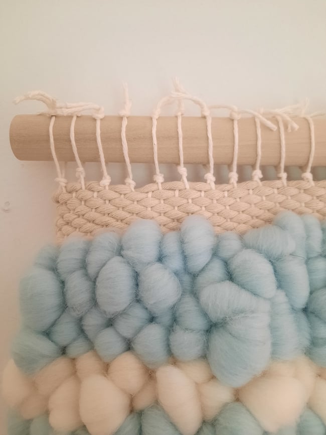 "Purple House & Sunshine" Extra Large Woven Wall Hanging