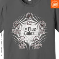 Image 4 of Five Solas of the Reformation (Faith Alone · Christ Alone · Grace Alone) Unisex T-Shirt