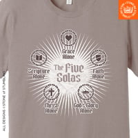 Image 2 of Five Solas of the Reformation (Faith Alone · Christ Alone · Grace Alone) Unisex T-Shirt