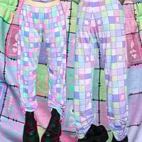 Image 1 of *NEW* Pastel Checkerboard Comfy Pants (made 2 order)