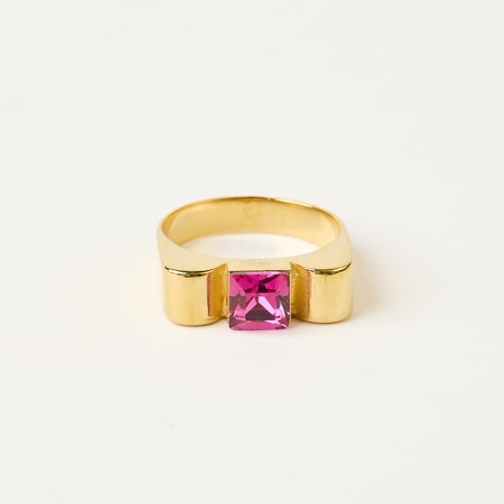 Image of BAGUE ROMY VERMEIL ROSE FUCHSIA