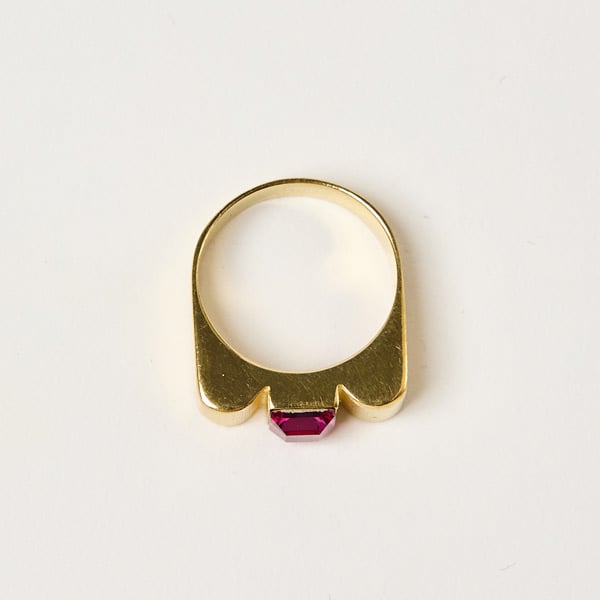 Image of BAGUE ROMY VERMEIL ROSE FUCHSIA