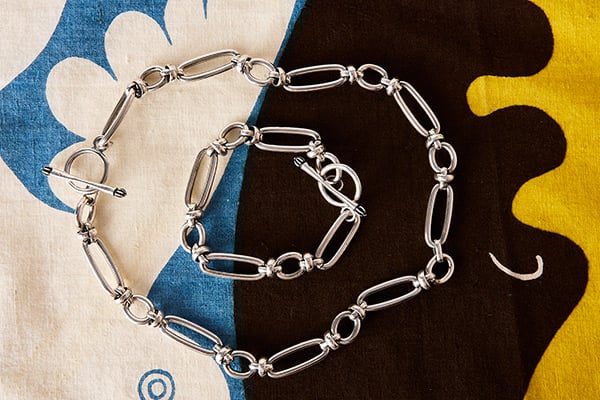 Image of COLLIER PALOMA PLAQUÉ ARGENT VIEILLI
