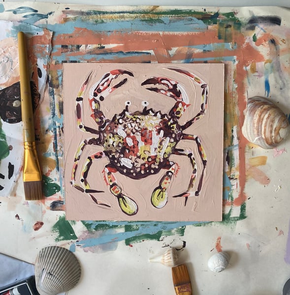 Image of Original Painting Lady Crab