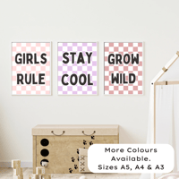 Image 1 of Little Phrase Checkerboard Print With Black Font- Option 2