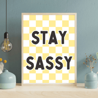 Image 2 of Little Phrase Checkerboard Print With Black Font- Option 2