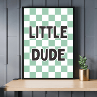 Image 2 of Little Phrase Checkerboard Print With Black Font- Option 1