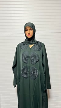 Image 9 of 3D flower Open Abaya 
