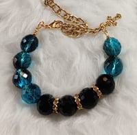 Image 2 of BLACK BLUE & GOLD BRACELET 