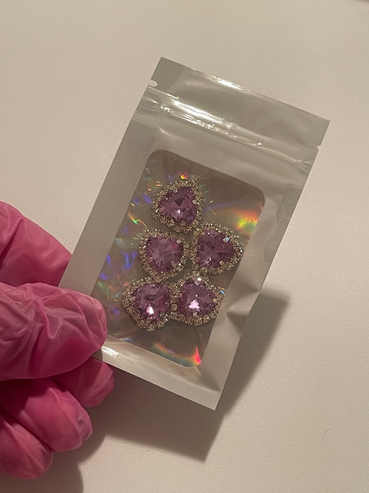 Image of LIGHT PURPLE BLING HEARTS