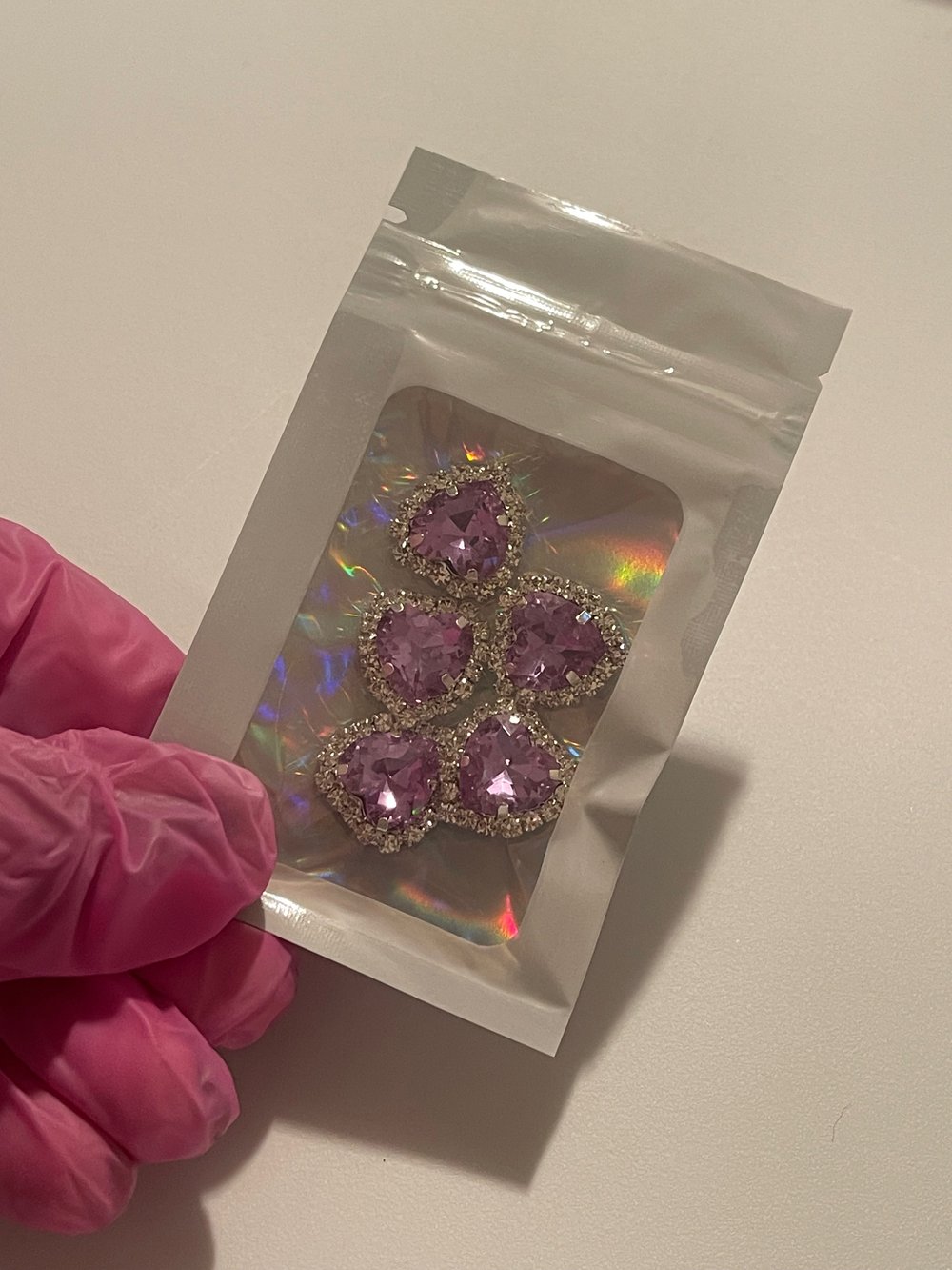 Image of LIGHT PURPLE BLING HEARTS 