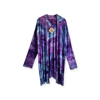 Image 1 of 2XL Jersey Knit Cardigan in Purple Haze Ice Dye