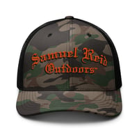 Image 1 of Gothic Arch Trucker Hat (Camo/Black)