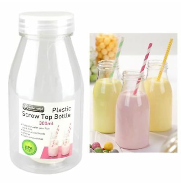 Image of Box of 20 - 300ml (10 Fl oz) Clear PET Milk Bottle 
