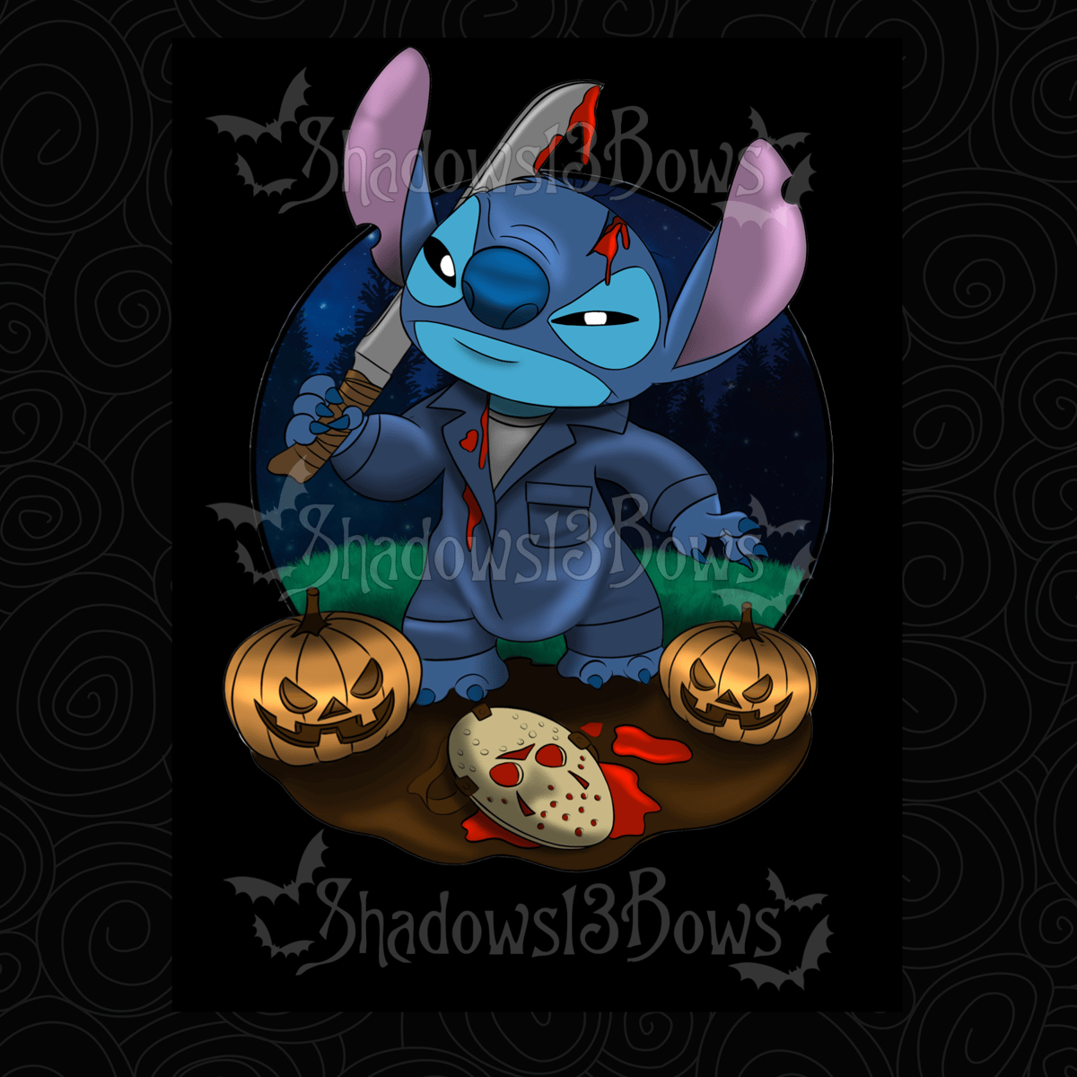 Skeleton Stitch stickers, Lilo & Stitch stickers, Halloween