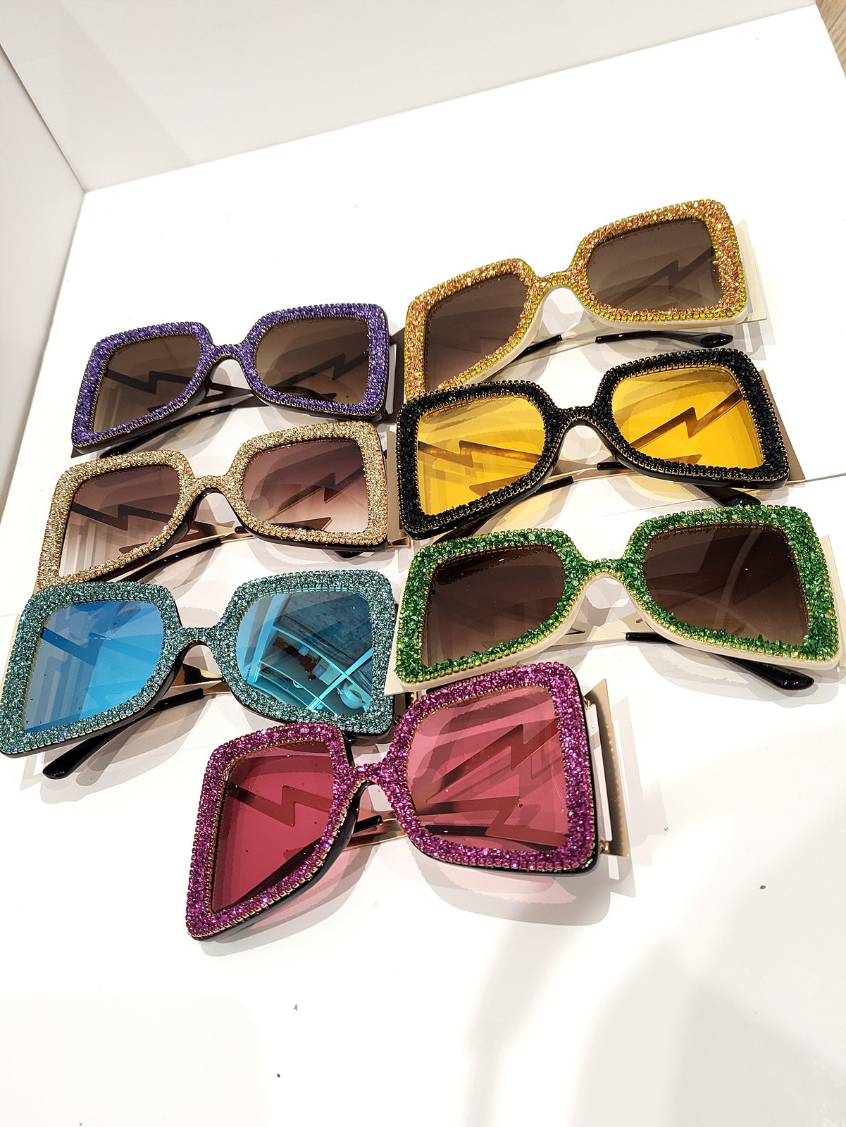 Oversized Glam Sparkle Sunglasses 18 Colour Options BowieGallery