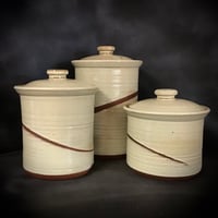 Image 5 of Handmade Gold Glazed Stoneware kitchen Canisters