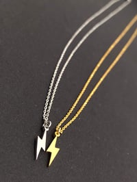 Image 9 of Gold Lightning Bolt Necklace (925 Sterling Silver)