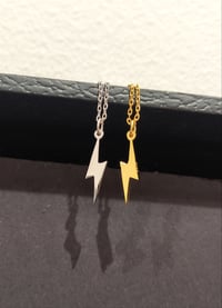 Image 10 of Gold Lightning Bolt Necklace (925 Sterling Silver)