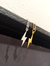 Image 7 of Gold Lightning Bolt Necklace (925 Sterling Silver)