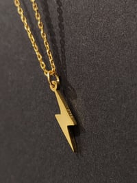 Image 11 of Gold Lightning Bolt Necklace (925 Sterling Silver)