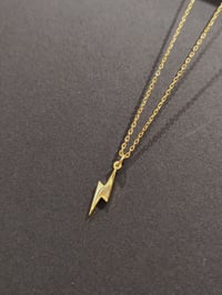 Image 12 of Gold Lightning Bolt Necklace (925 Sterling Silver)