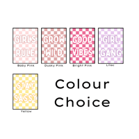 Image 7 of Little Phrase Checkerboard Print With White Font- Option 2