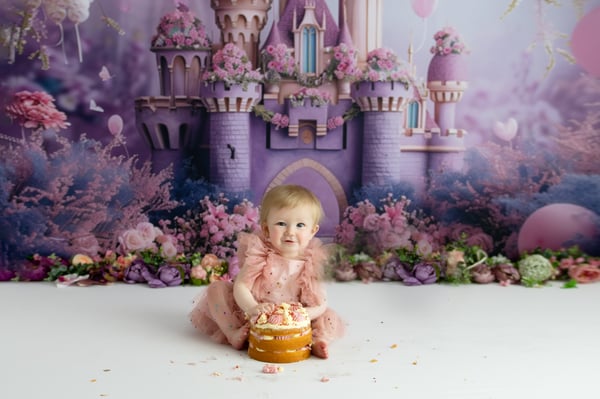 Image of Purple Princess Castle Cake smash