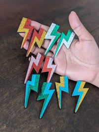 Image 8 of 'Flash' Lightning Bolt (Glam Rock Party Earrings) 