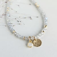 Image 3 of 'Shimmer' Gold Labradorite Ocean wrap bracelet / necklace