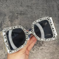 Image 3 of Oversized Glam Rhinestone Sparkle Sunglasses (5 Colour Options)