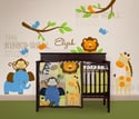 Removable Wall Decal Giraffe, Monkey, Elephant, Lion  KK113