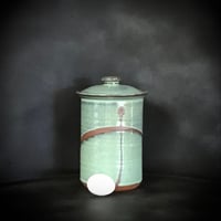 Image 3 of Medium Sized Copper Green Stoneware Canister Set from Bruen Pottery