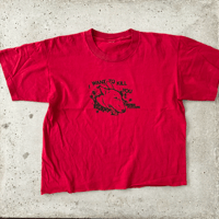 Small Red IWTKY Cropped Vintage T-Shirt
